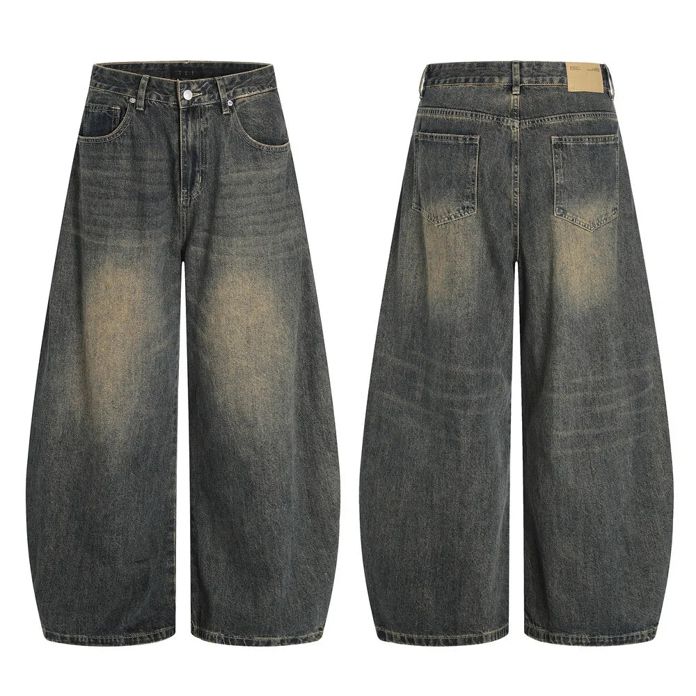 Very Dirty Blue Wide Leg Baggy Jeans