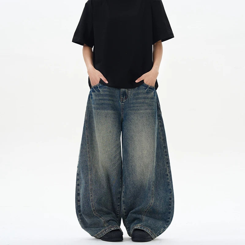 Wide Leg Vintage Blue Baggy Jeans