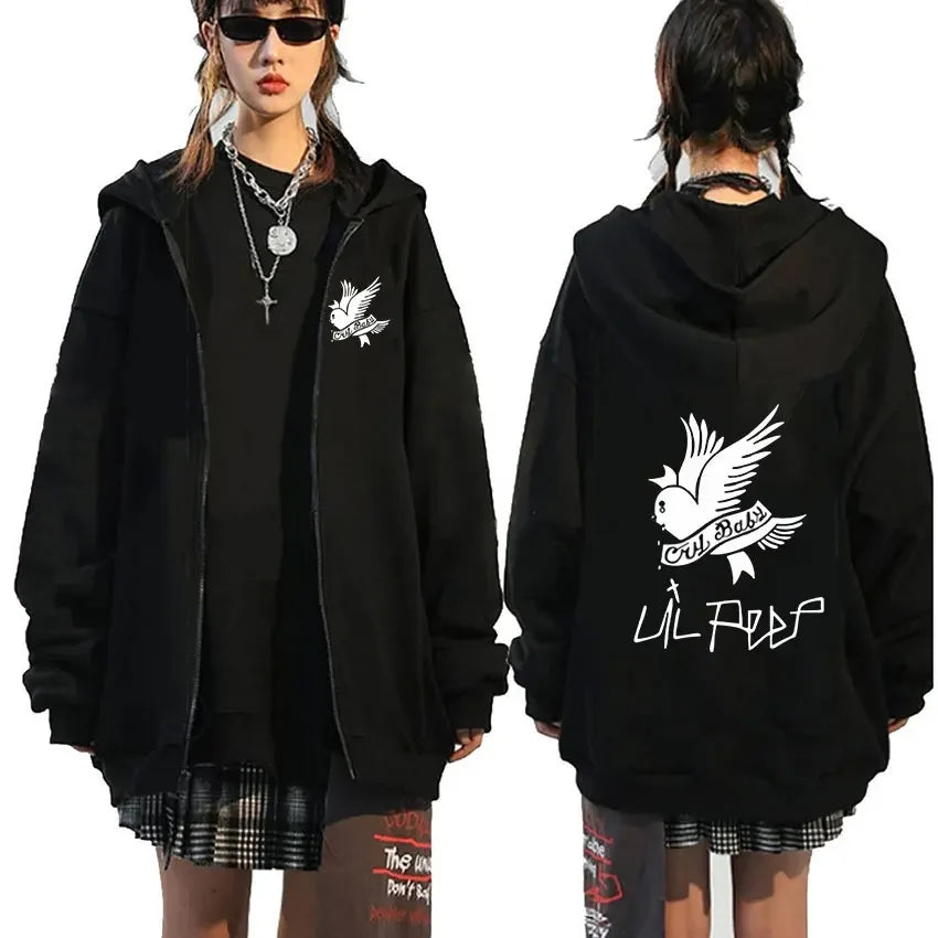 Lil Peep Graphic Zip Up Hoodie