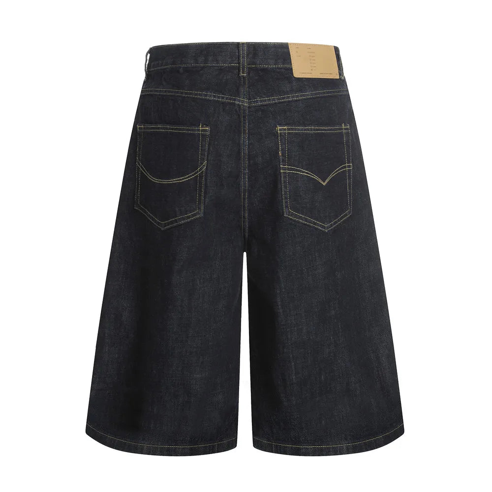 Raw Denim Baggy Black Jorts