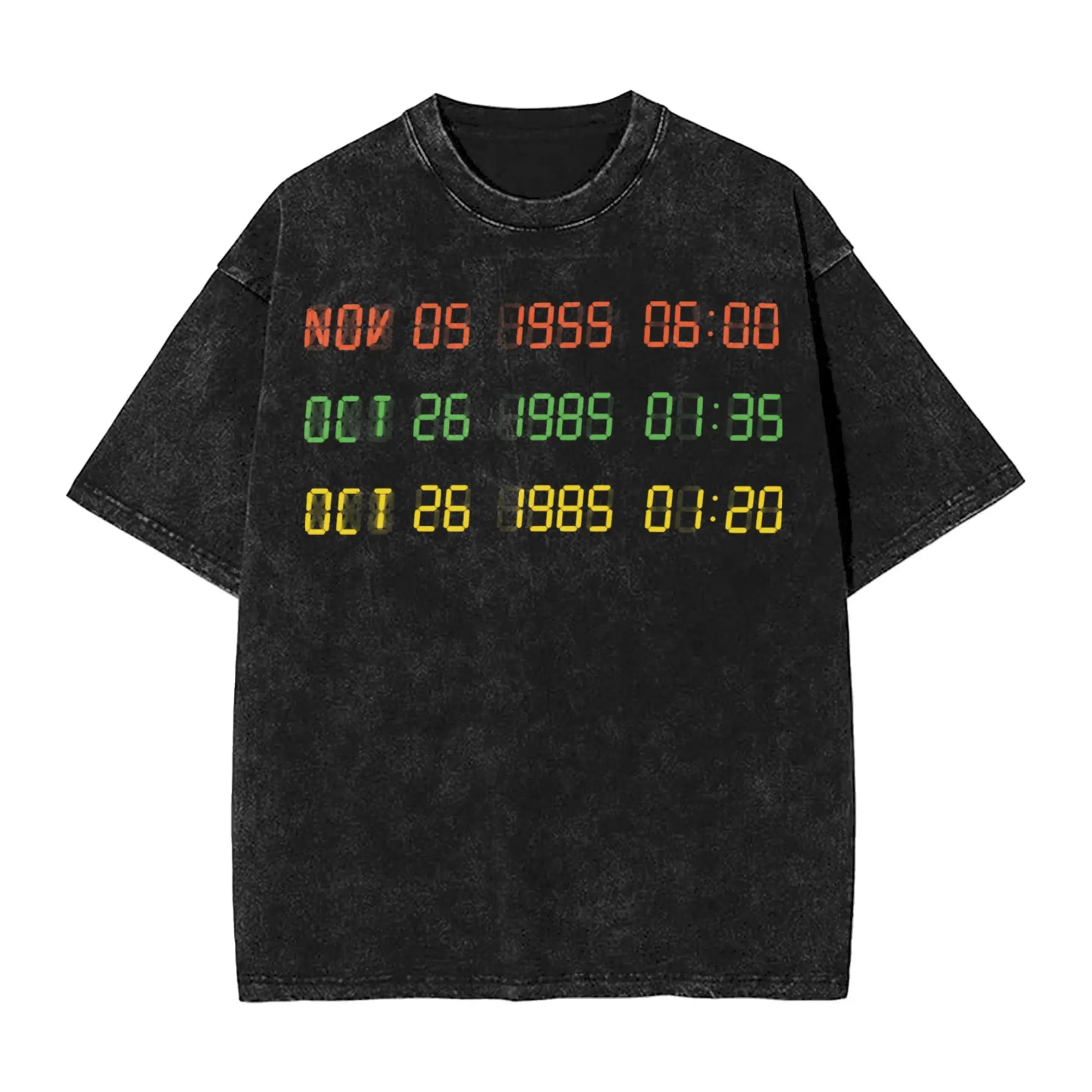 Faded Black Vintage "Back to the Future" Graphic T Shirt