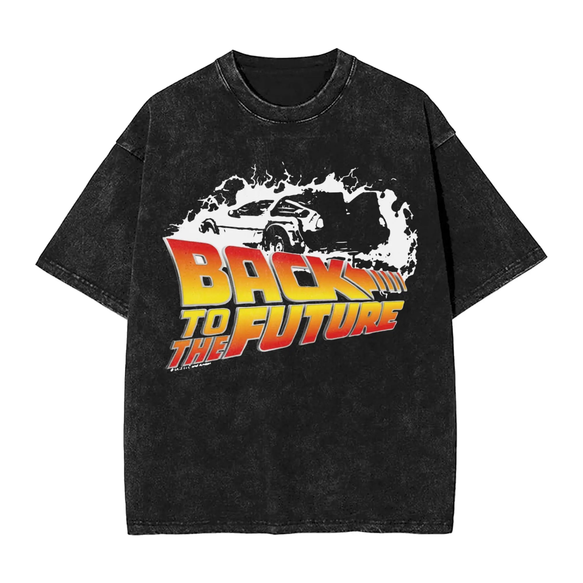 Faded Black Vintage "Back to the Future" Graphic T Shirt