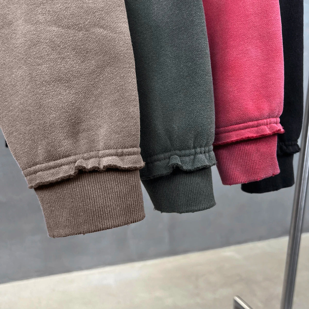 Y2K Multi Color Distressed Medium Wash Vintage Zip Up Hoodie