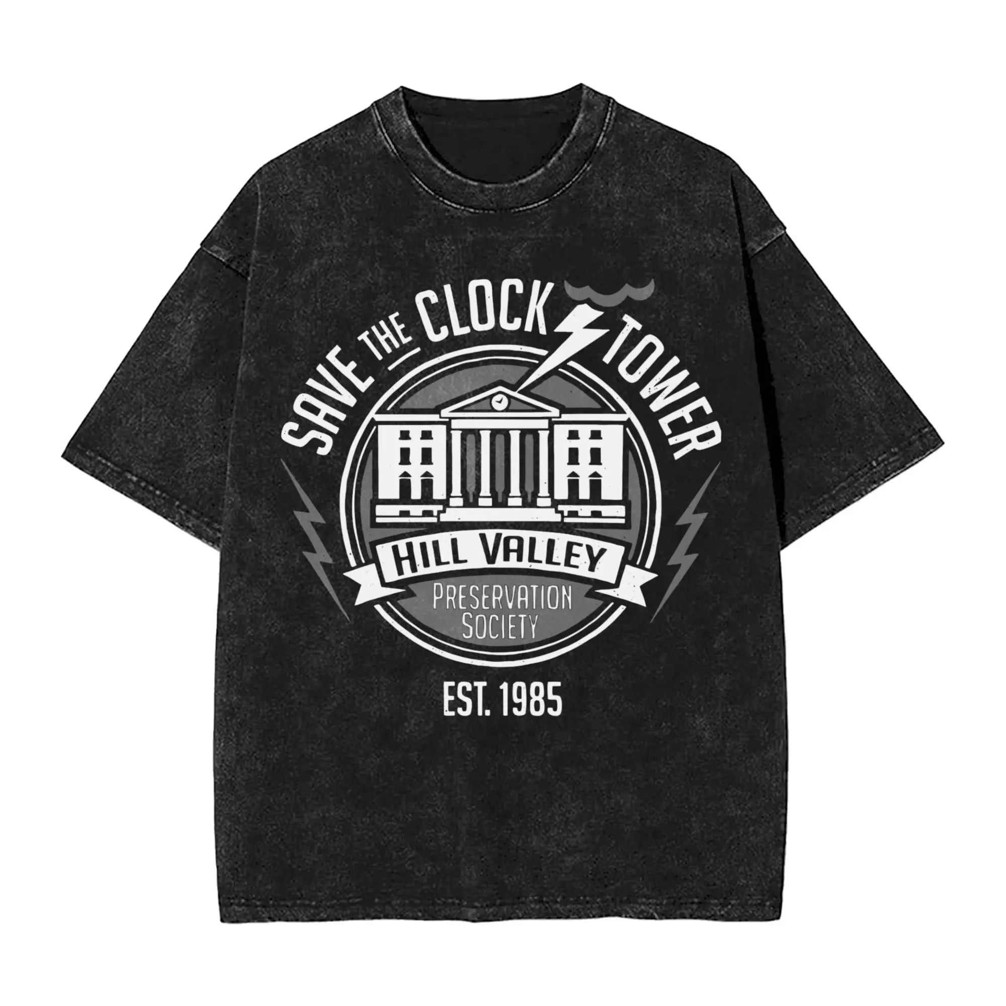 Faded Black Vintage "Back to the Future" Graphic T Shirt