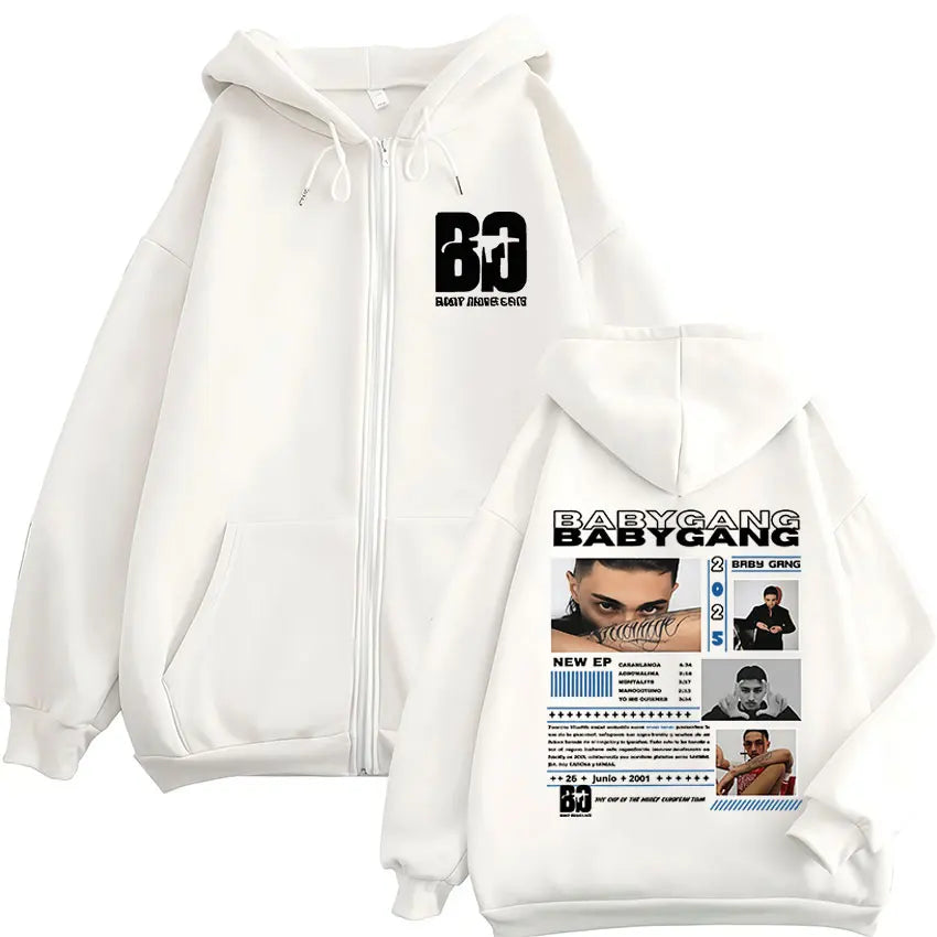 Multi Color Baby Gang 2025 Album Graphic Zip Up Hoodie