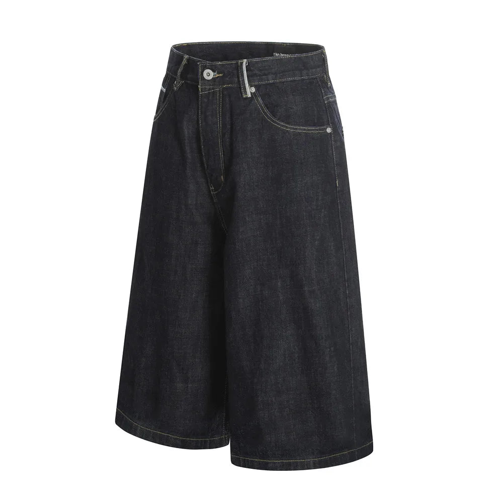 Raw Denim Baggy Black Jorts