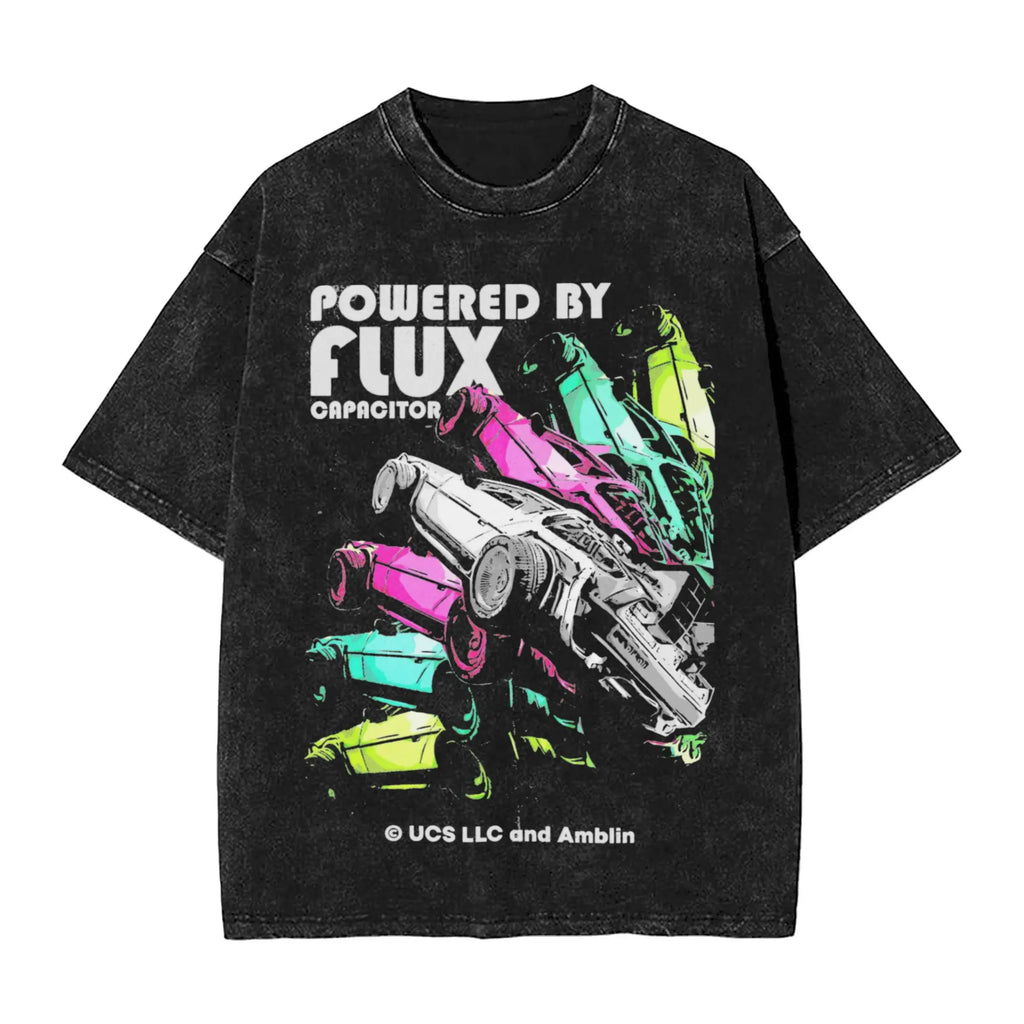 Faded Black Vintage "Back to the Future" Graphic T Shirt