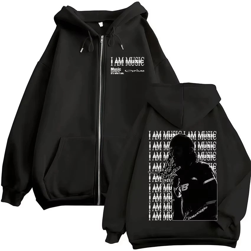 Playboi Carti "I Am Music" Graphic Zip Up Hoodie