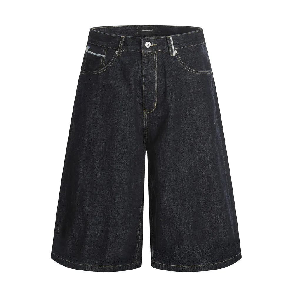 Raw Denim Baggy Black Jorts