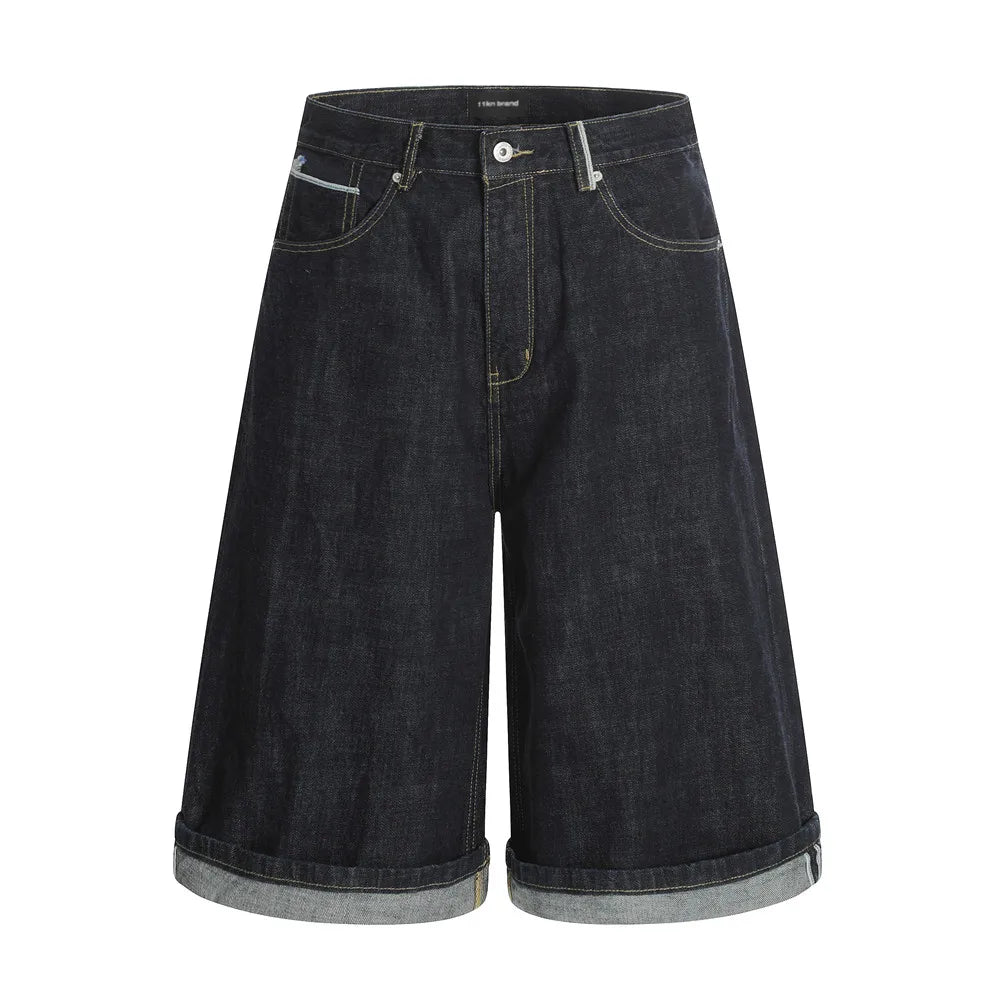 Raw Denim Baggy Black Jorts