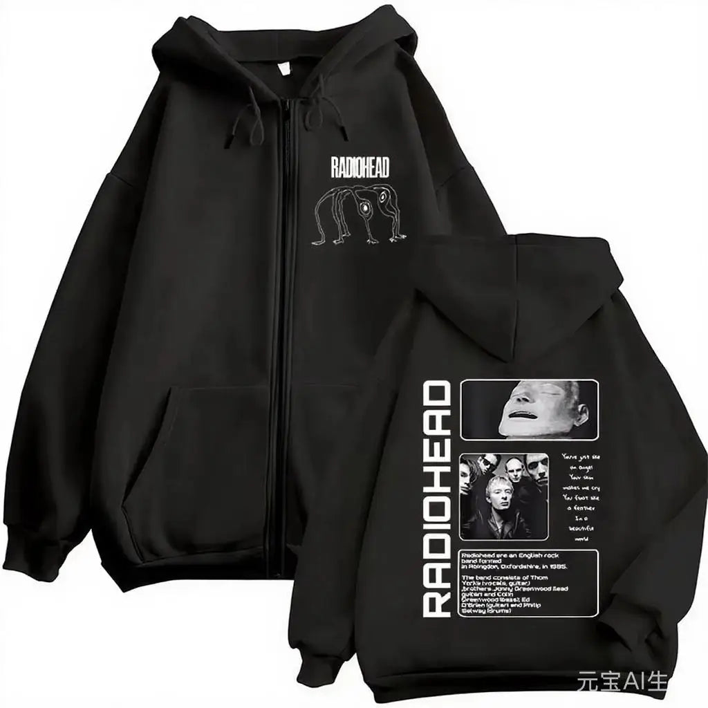 Vintage Radiohead Zip Up Hoodie