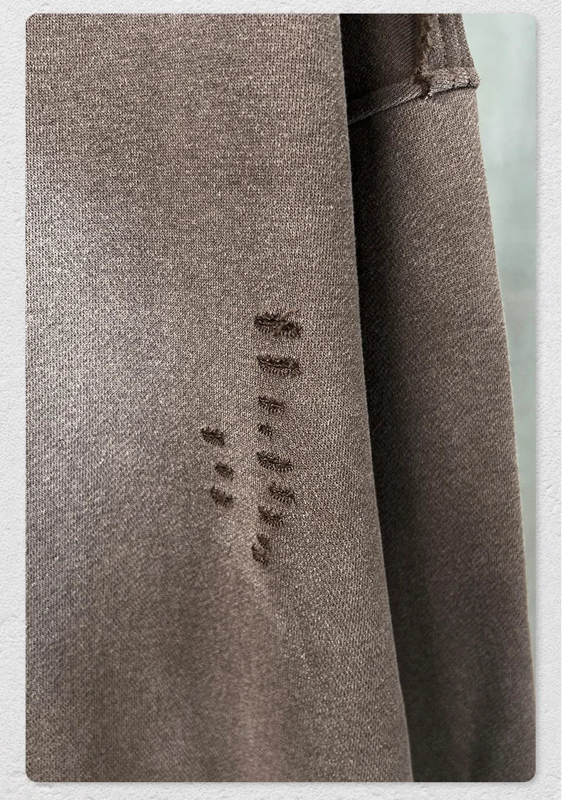 Y2K Multi Color Distressed Medium Wash Vintage Zip Up Hoodie