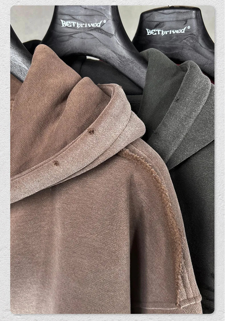 Y2K Multi Color Distressed Medium Wash Vintage Zip Up Hoodie