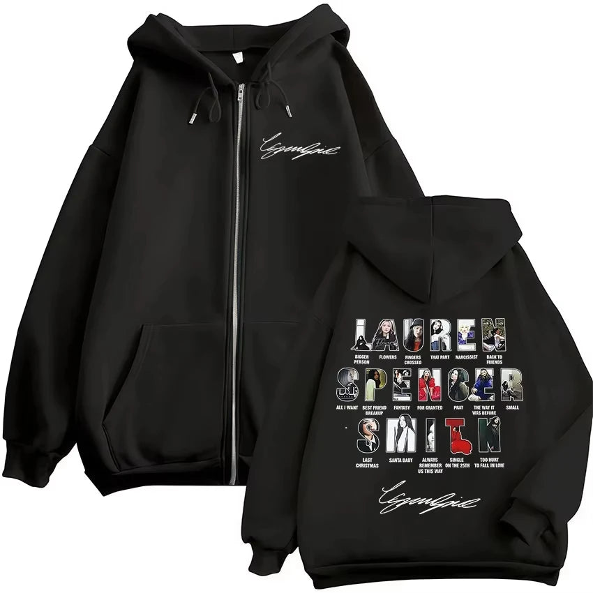 Lauren Spencer Smith Vintage Graphic Zip Up Hoodie