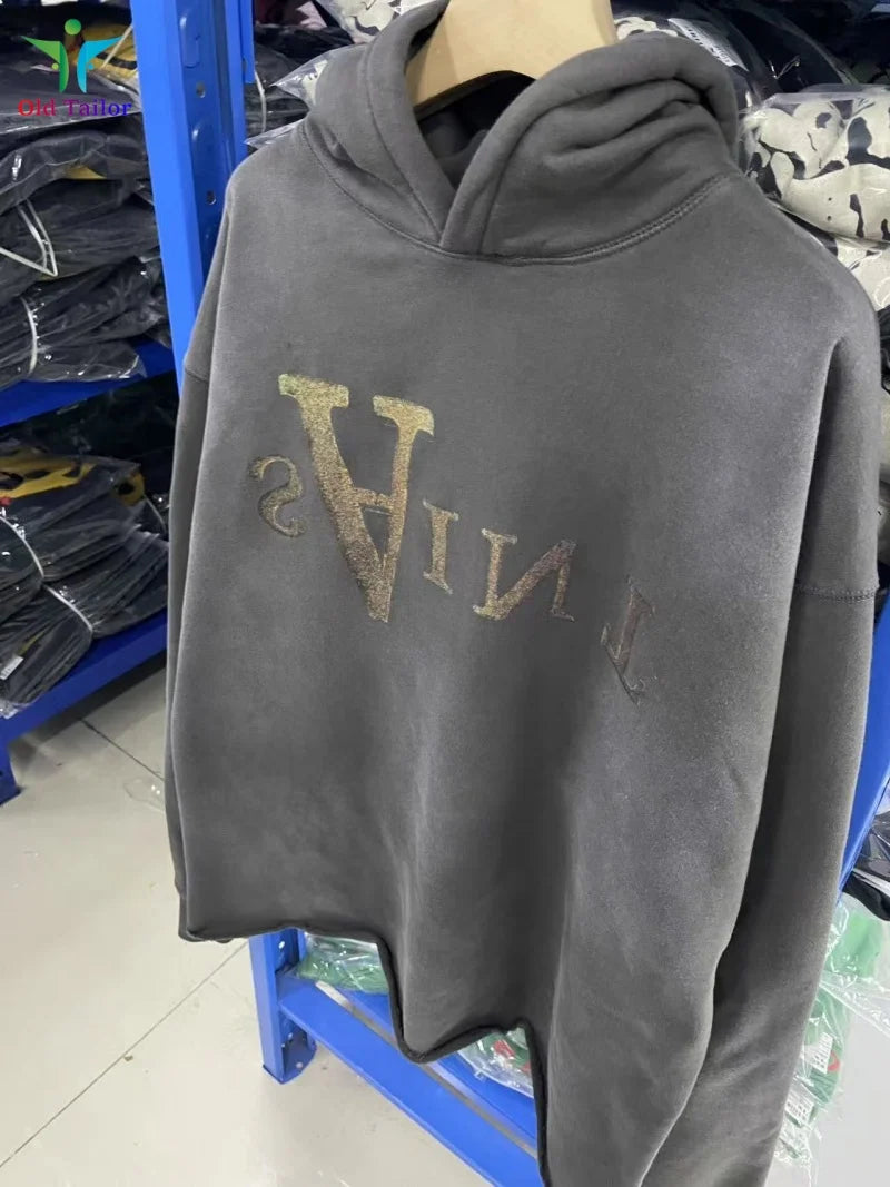 Multi Color Heavy Weight Saint Distressed Zip Up Hoodie