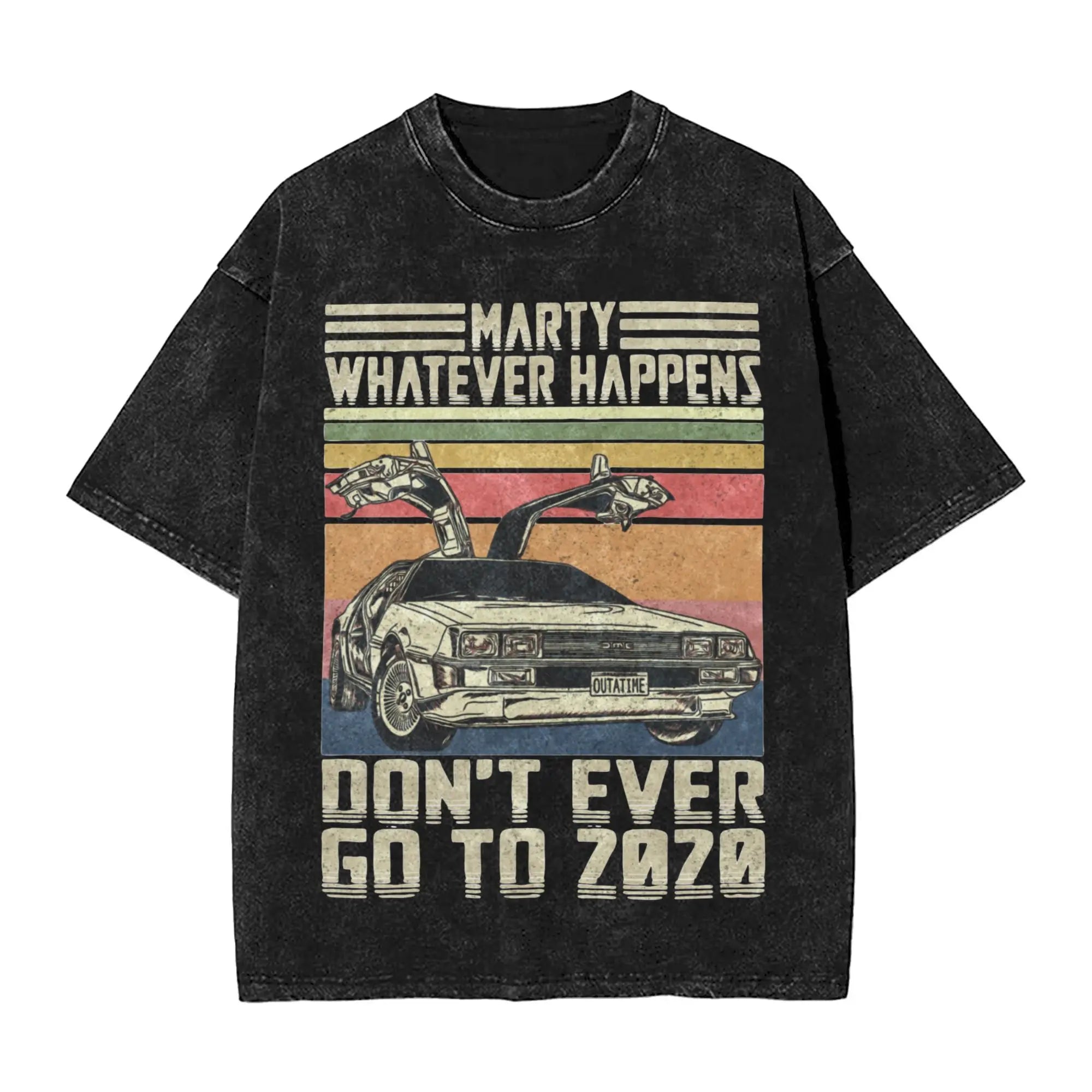 Faded Black Vintage "Back to the Future" Graphic T Shirt