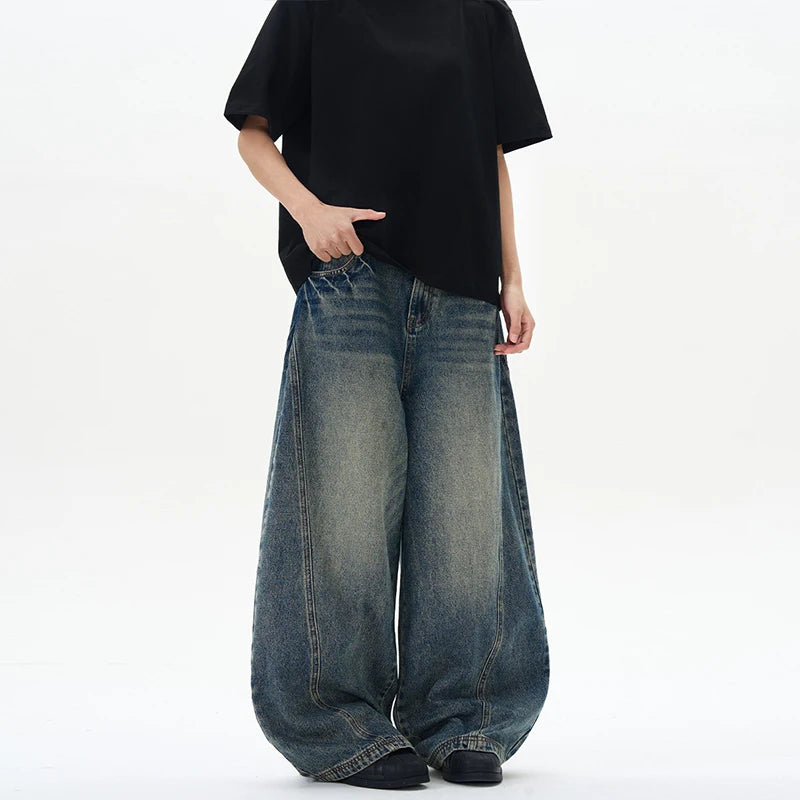 Wide Leg Vintage Blue Baggy Jeans