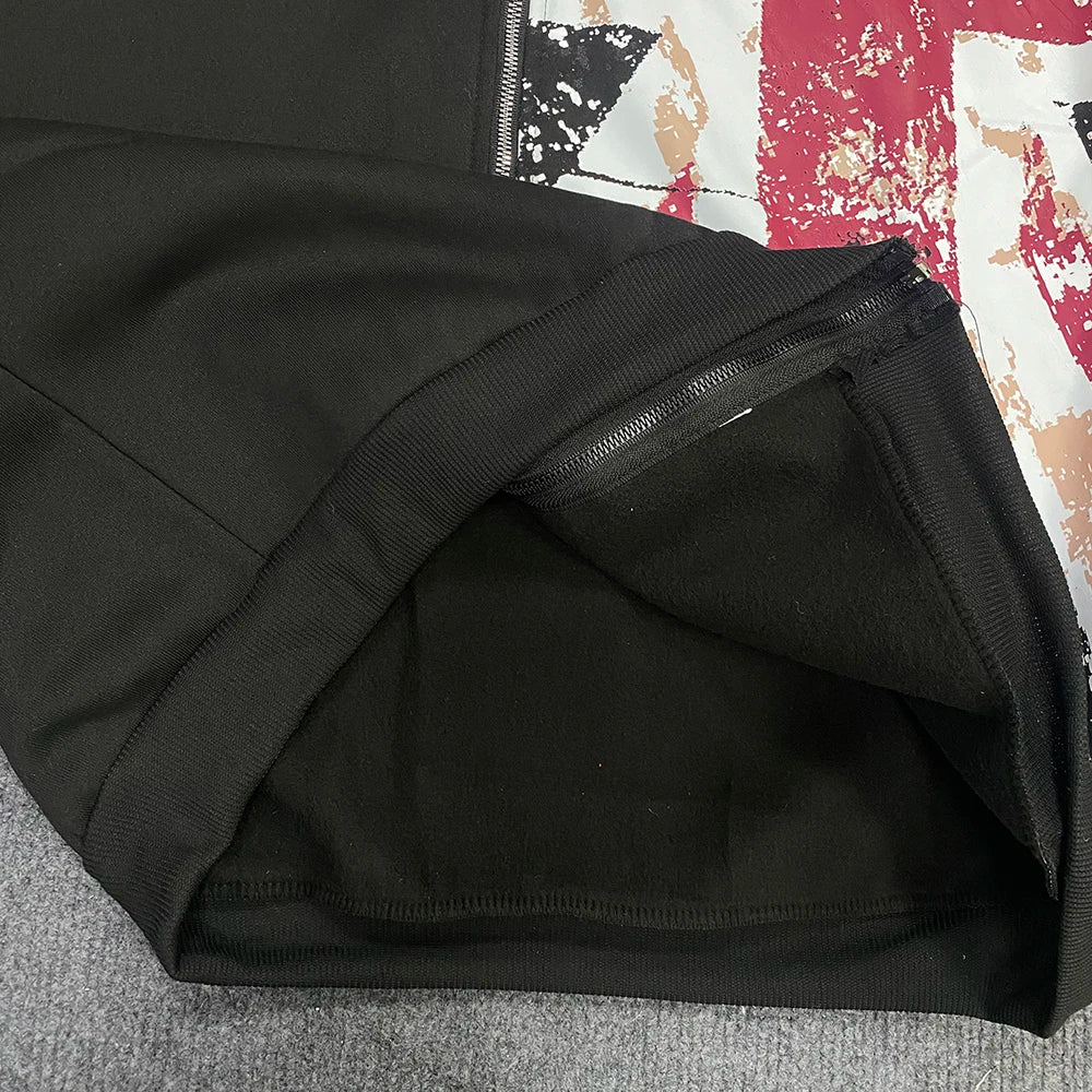 Black UK Fur Zip Up Hoodie