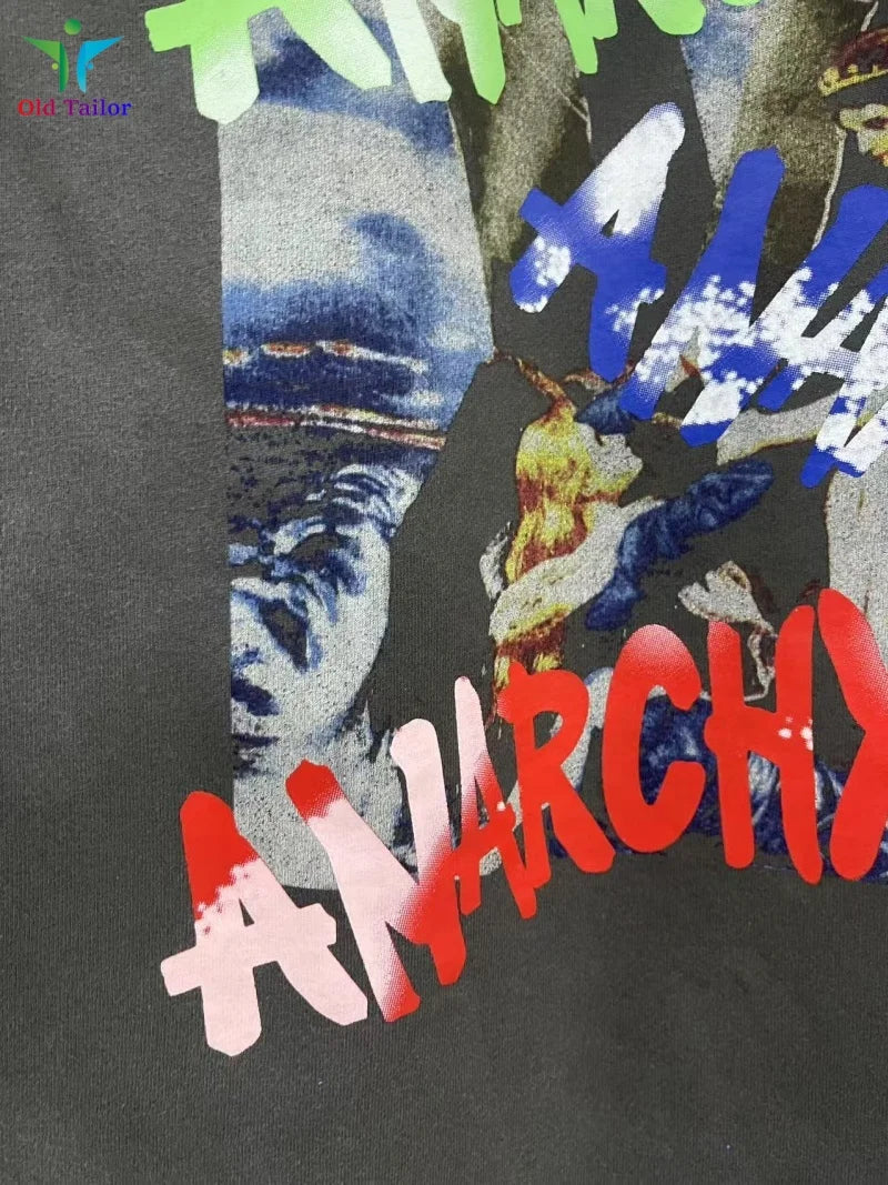 Multi Color Heavy Weight Saint Distressed Zip Up Hoodie