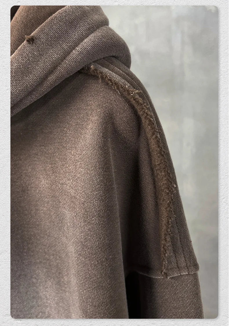 Y2K Multi Color Distressed Medium Wash Vintage Zip Up Hoodie