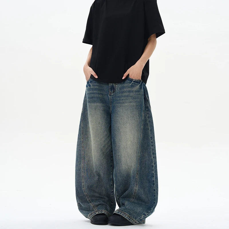 Wide Leg Vintage Blue Baggy Jeans