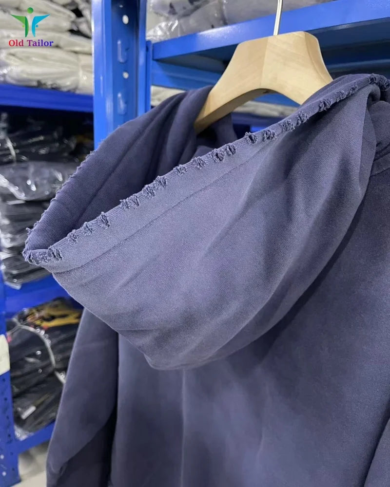 Multi Color Heavy Weight Saint Distressed Zip Up Hoodie