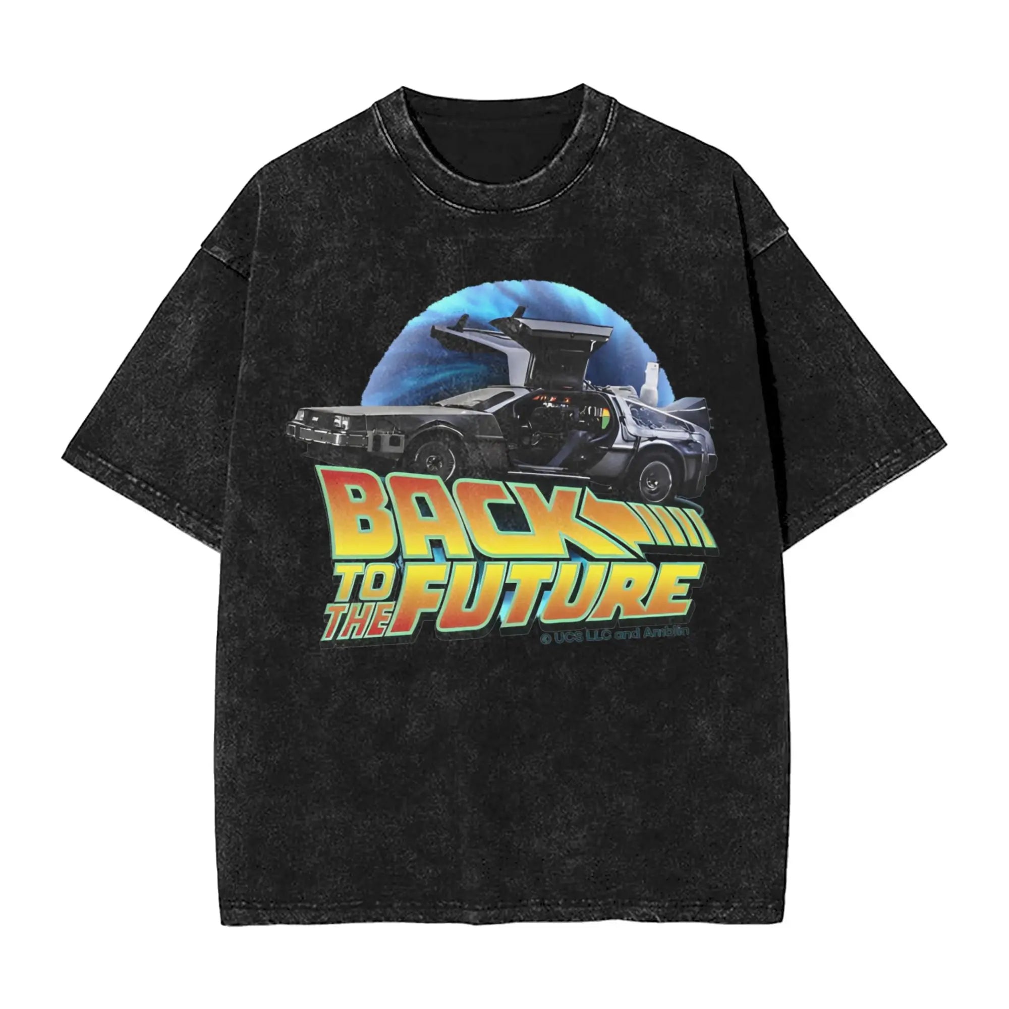 Faded Black Vintage "Back to the Future" Graphic T Shirt