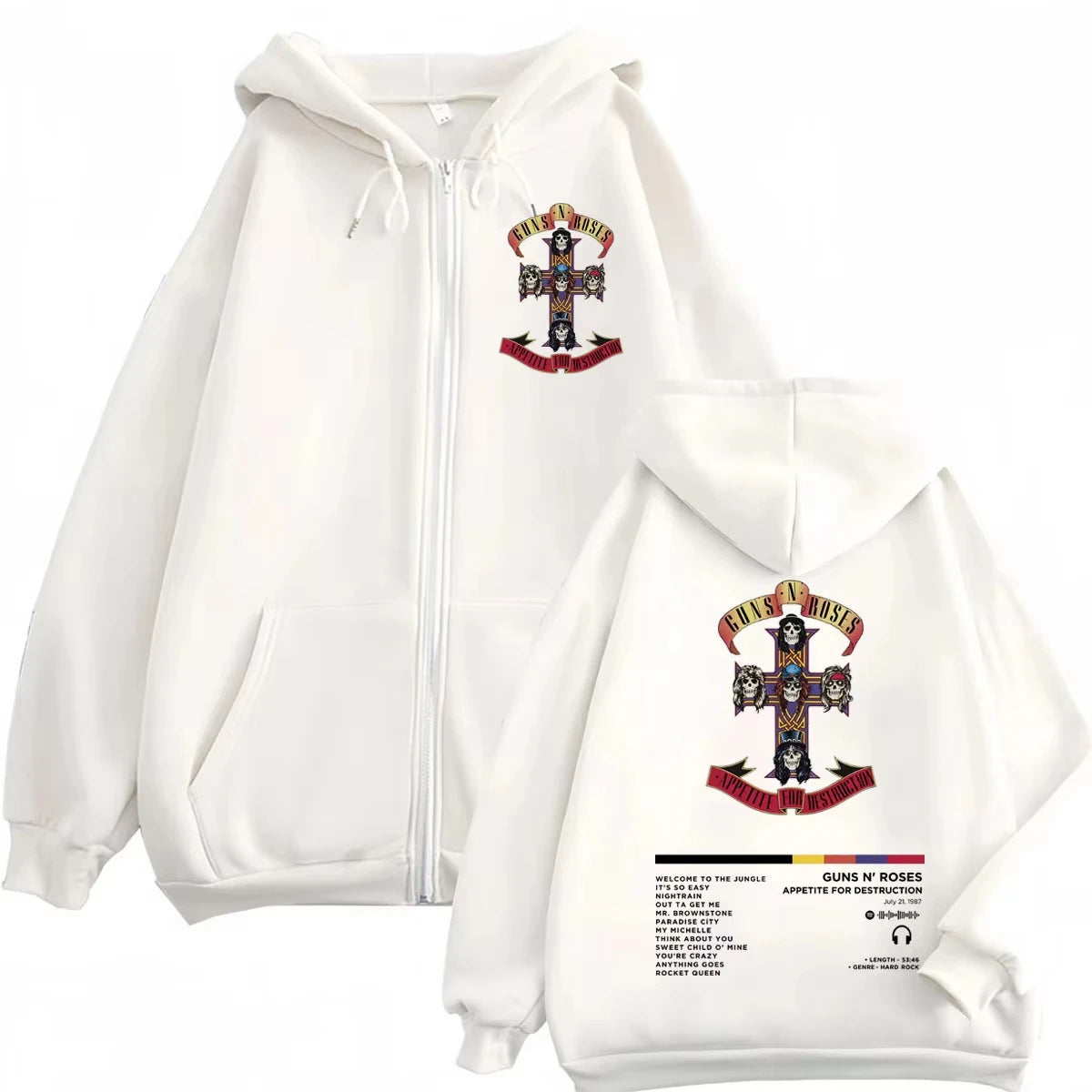 Guns N Roses Appetite for Destruction Graphic Zip Up Hoodie