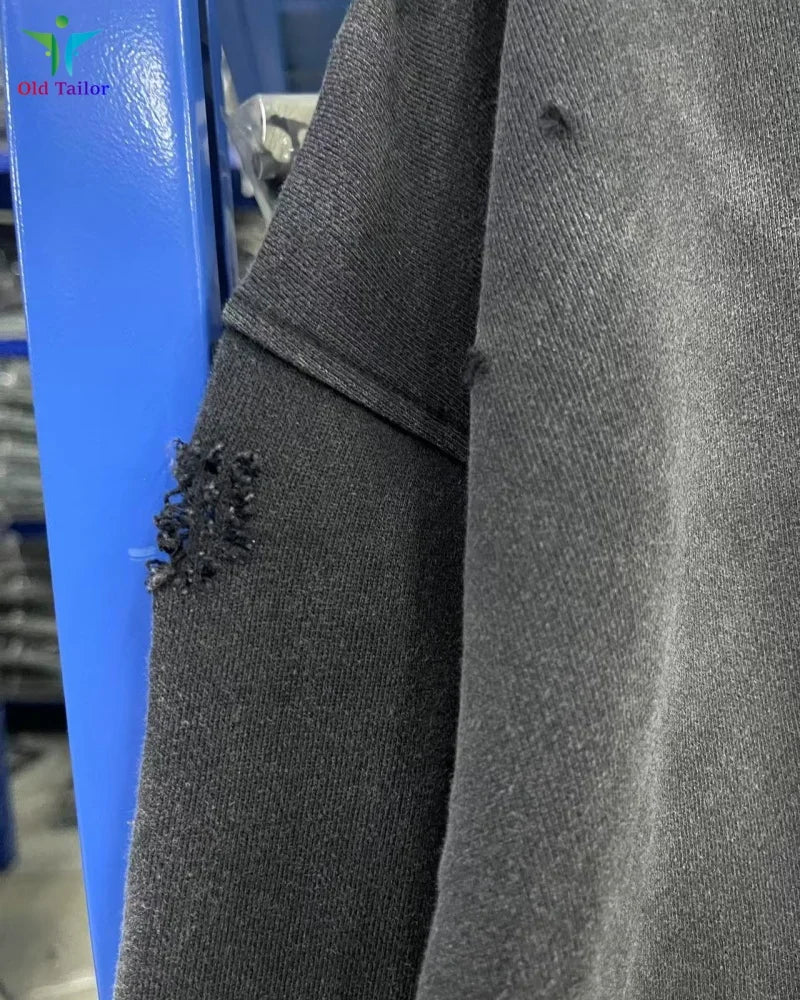 Multi Color Heavy Weight Saint Distressed Zip Up Hoodie