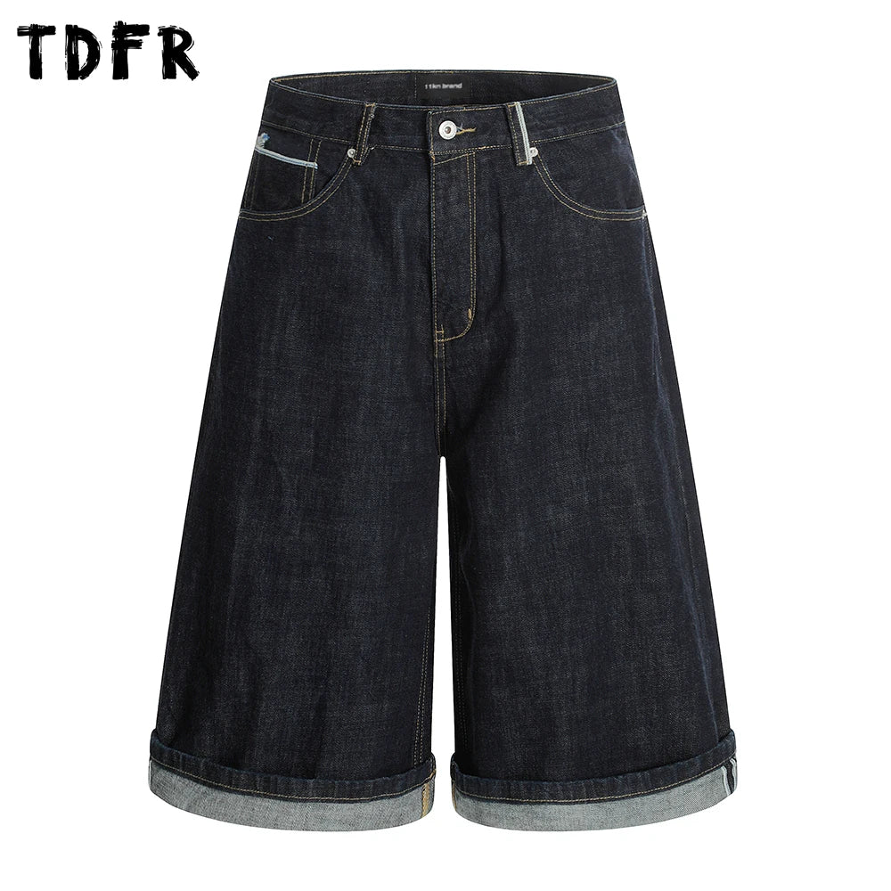 Raw Denim Baggy Black Jorts