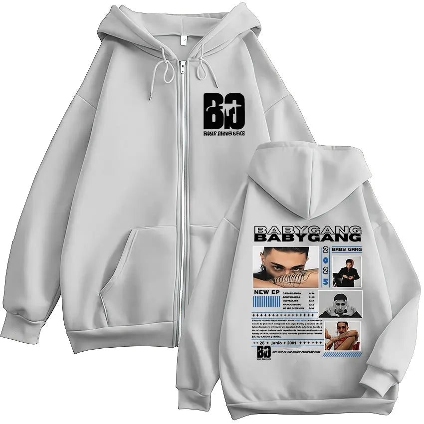 Multi Color Baby Gang 2025 Album Graphic Zip Up Hoodie