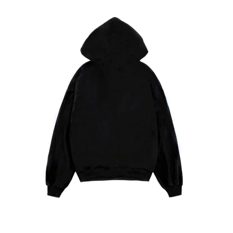 Black Harajuku Vintage Zip Up Hoodie
