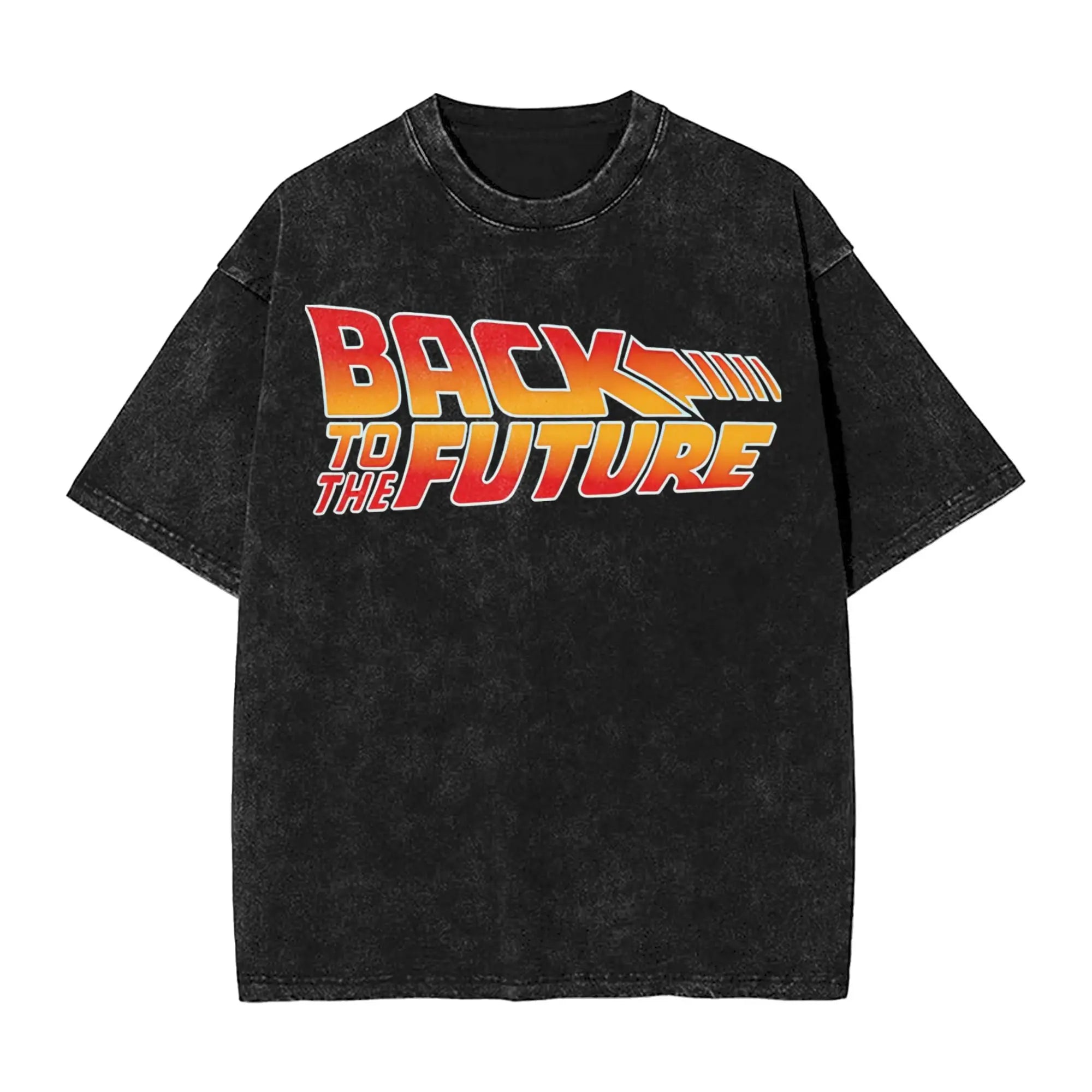 Faded Black Vintage "Back to the Future" Graphic T Shirt