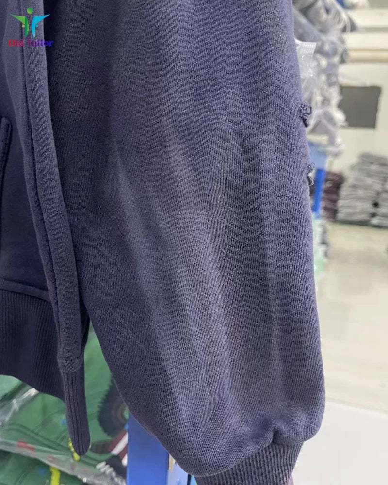 Multi Color Heavy Weight Saint Distressed Zip Up Hoodie