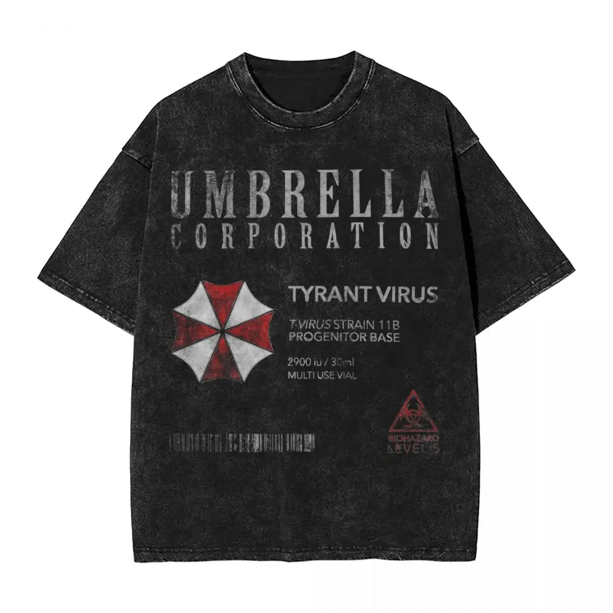 Vintage Washed Black Umbrella Corporation Graphic T Shirt