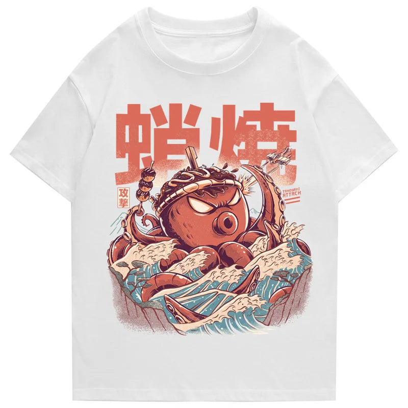 Vintage Streetwear Japanese Cartoon Graphic T Shirt
