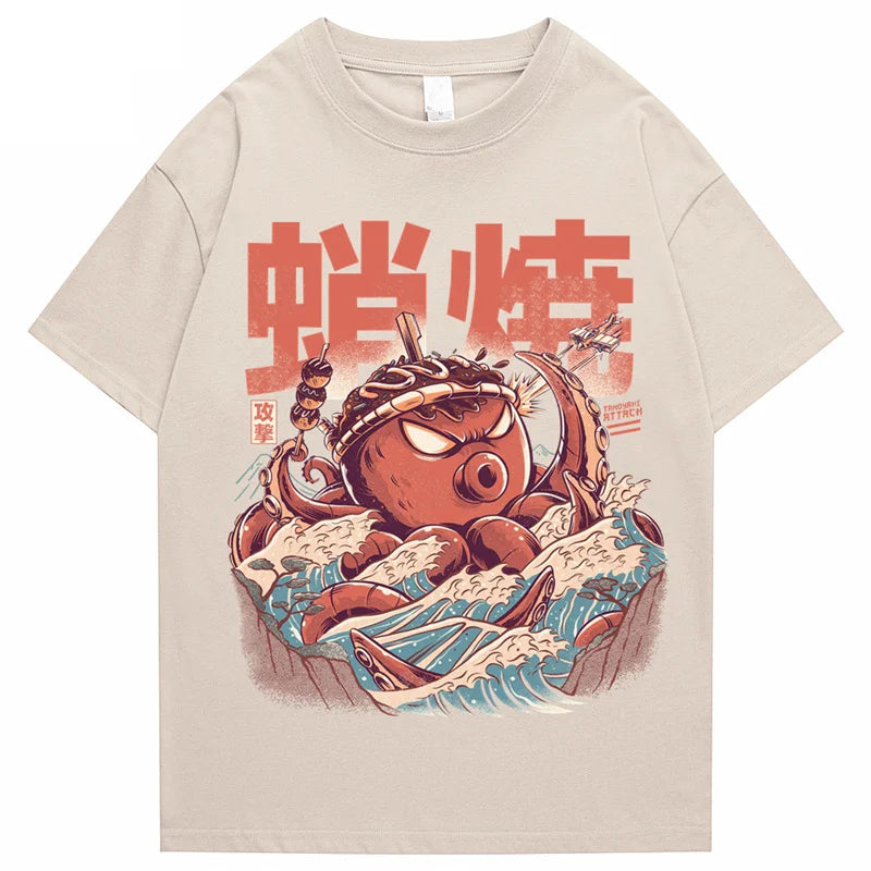 Vintage Streetwear Japanese Cartoon Graphic T Shirt