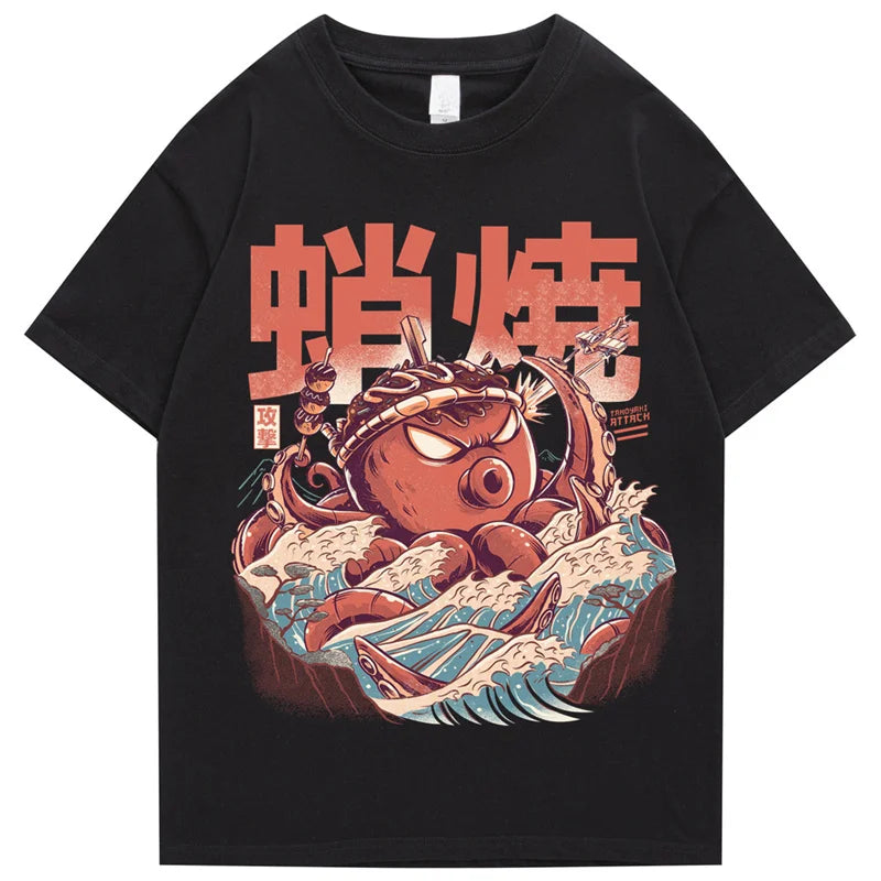 Vintage Streetwear Japanese Cartoon Graphic T Shirt